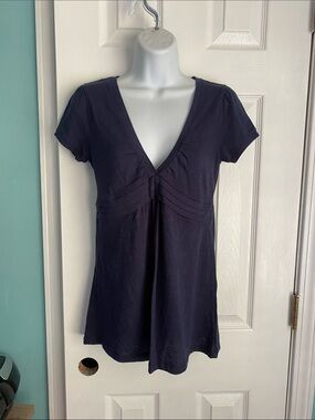 American Eagle Outfitters Navy V-Neck Short Sleeve Tunic